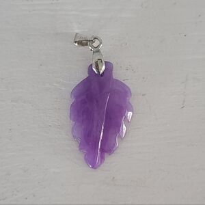 Carved Purple Leaf Pendant